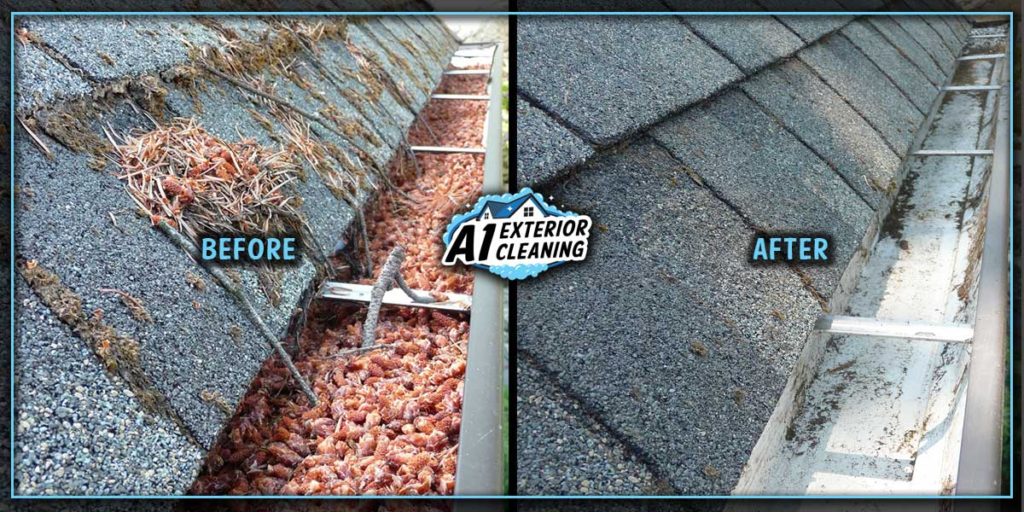 Small debris can clog your downspouts so it's important to clean them regularly.